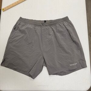 WHOOP Mens Training Shorts Grey XL Athletic Gym Running Lined Zipper Pocket